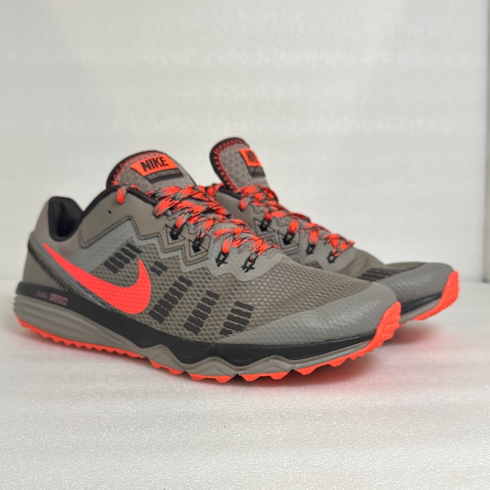 Nike Gray and Bright Red Running Shoes